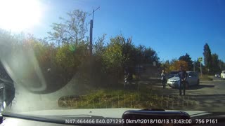 Car Avoids One Collision, Has Head on with a Pole