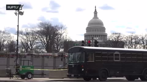 Prison Bus on Capitol Hill in Restricted Area