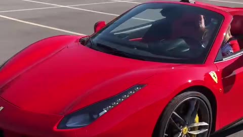 Wife driving the Ferrari 488 Spider!