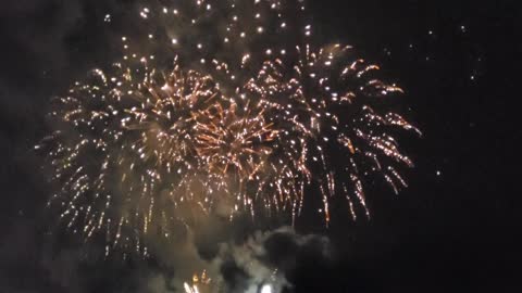 2022-01-01 Simrishamn Fireworks seen from the Sea