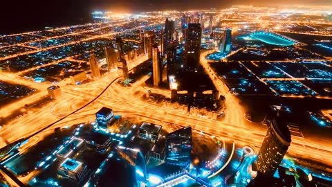 Dubai city in detail color-tone