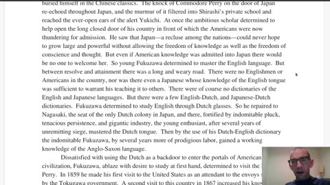 First Book, Part 2-3 reading "The Moral Code of Yukichi Fukuzawa"