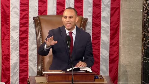 Johnson Victory Triggers Hakeem Jeffries to Recite Record Number of Phony Left wing Talking Points