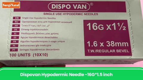 Buy Dispovan Hypodermic Needle - 20G x 1.5 inch - Surginatal