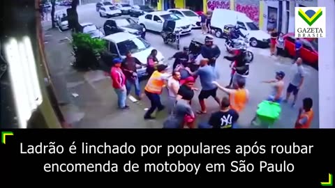 Ladrão é linchado por populares após roubar encomenda de motoboy em São Paulo