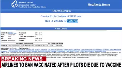 Airlines - Banning the Vaccinated not to fly because of the risk of Blood Clots