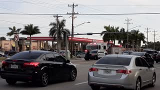 Car crashed and flipped in Cape Coral, FL