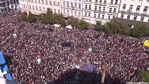 Massive demonstration in Prague in the Czech Republic against the government