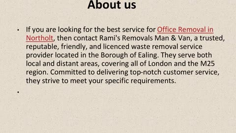 One Of The Best Office Removal in Northolt.