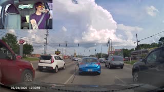 Car Dragging Gas Nozzle on Highway