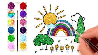 Drawing and Coloring for Kids - How to Draw Winter Rainbow
