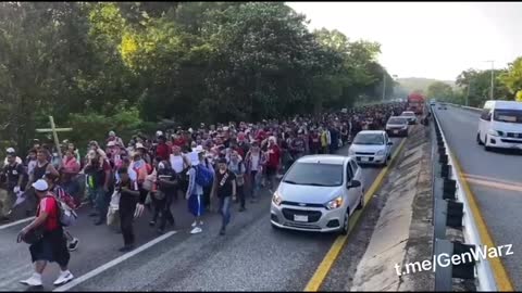 INVASION: 3k-5k Migrant Caravan Breaks Through Police Blockade Headed to US