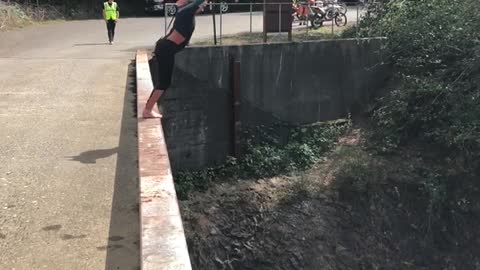 Woman dives off bridge