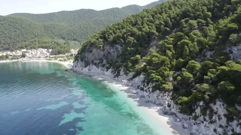 Sea waves & beach drone video| Relaxation & Meditation | Radiant Earth Gazer