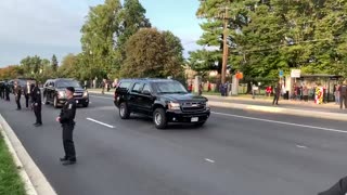 Trump makes surprise visit to supporters outside the hospital