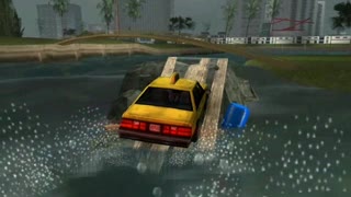 GTA Vice City stunt 3 - jump to a small bridge ('seaways' cheat used)