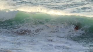 Nick Miyasato Catches HUGE stormy shorebreak wave