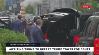 45-47 leaves Trump Tower this morning
