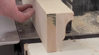 Making some custom crown molding on a Felder shaper