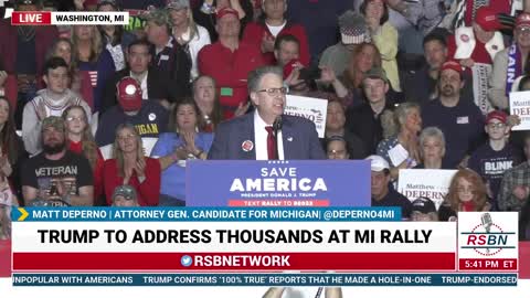 Matt DePerno Full Speech at President Trump Rally in Washington, MI