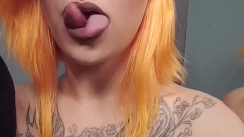 Girl Performs Various Tricks With Her Split Tongue