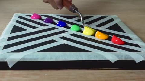 Rainbow Abstract Painting With Masking Tape|Realtips4|Entertainment|2024|