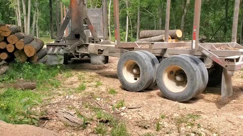 Getting the logs picked up to go to the mill