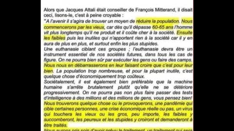 ATTALI PROPHÈTE DE L'APOCALYPSE... UN AVANT GOUT EFFRAYANT DE SON NOUVEL ORDRE MONDIAL !!!