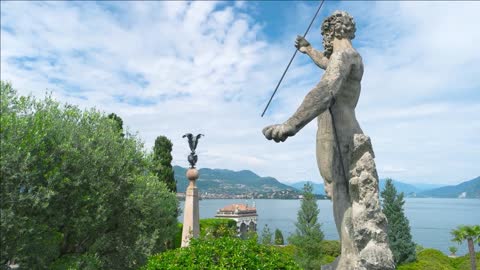 view from isola bella garden statue and beautiful landscape europe tourism guide