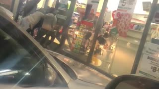 Robber Breaks Through Glass Door at 7/11