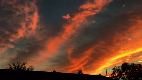 Sky looks like it's on fire during sunset in Florida