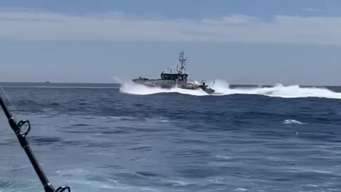 Spanish Maritime Patrol Boat Aggressively Passes Fishing Boat