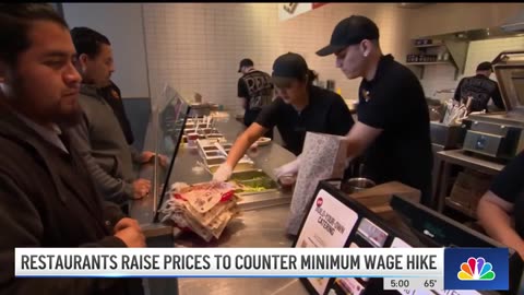 Restaurants raise prices to offset minimum wage hike