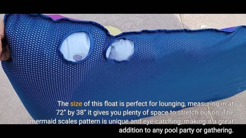 Read Feedback: PARENTSWELL Inflatable Mermaid Scales Pool Floats 72" x 38", X-Large, Fabric-Cov...