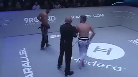 Israeli international fighter out with a decisive kick to the shoulder early in the second round.