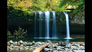 Relaxing Piano Music-Sleep Music-Calming Waterfall Sounds-Relaxing Music-Meditation Music