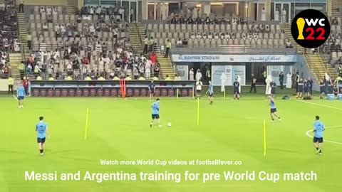 Messi showing De Paul skills in Argentina training for World Cup 2022