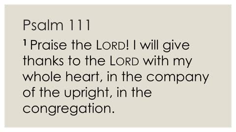 Psalm 111 Daily Devotion