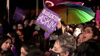 Turkish police, protesters clash on Women's Day