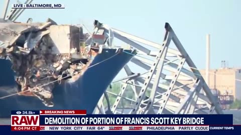 WATCH_ Key Bridge demolished with controlled explosion _ LiveNOW from FOX