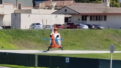 CalStar Helicopter liftoff / flyover from Natividad Medical Center, 2021