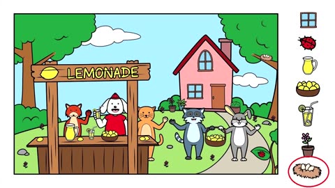 Storytime Pup: Seek & Find Children's Game: Lemonade Stand. Find Hidden Objects
