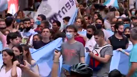 Russian Media, Ruptly on December 29, 2020 on twitter: — "Anti-abortion march hits Buenos Aires