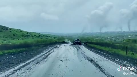 Post Apocalyptic Scene On Bakhmut Highway