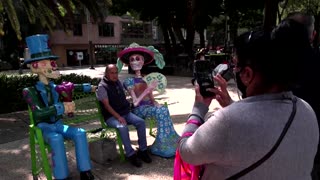 Mexico City decorated for Day of the Dead festivities