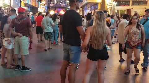 Hanging out at Fremont Street in Las Vegas