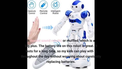 KingsDragon RC Robot Toys for Kids, Gesture & Sensing Programmable Remote Control Smart Robot f...