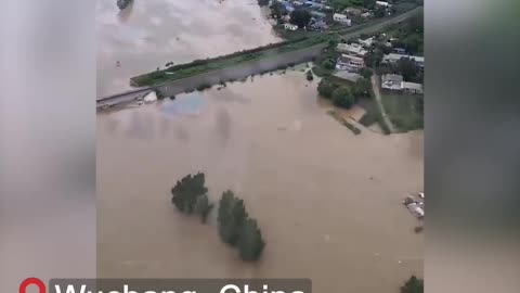 Aerial shots of the flooded city of Wuchang, where too many people have been lost their homes