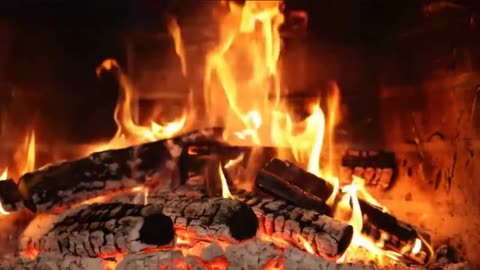 Fireplace with crackling fire, relaxing fireplace sounds, cozy fireplace ambiance