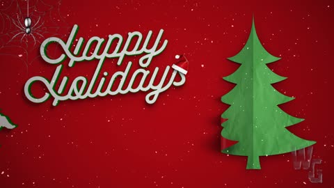Happy Holidays Tree Unfold Background Loop